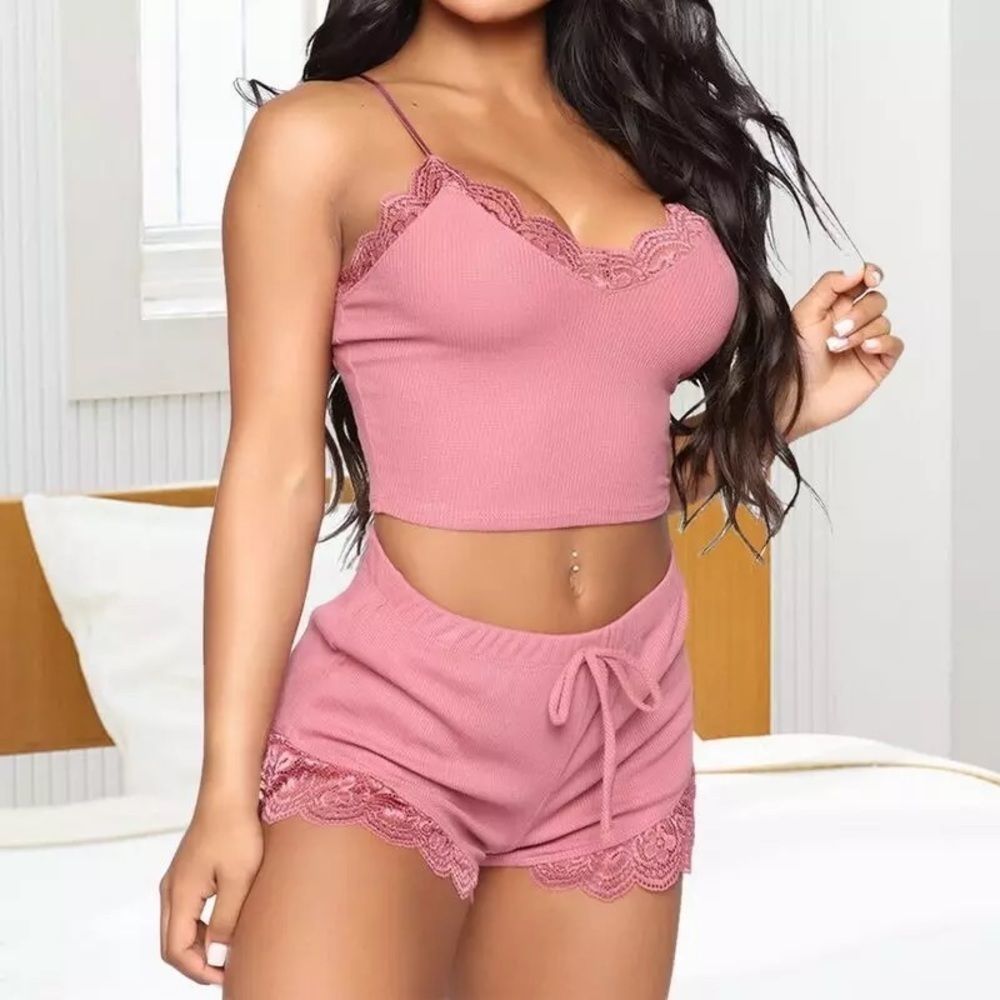 (PINK) 2 Piece Sleepwear Set